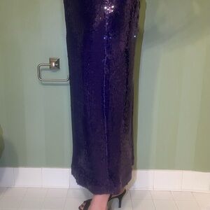 Sequined purple maxi skirt